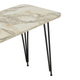 Tavolinë ngrënieje Palkon pakoworld melaminë e bardhë-metal i zi 120x60x73cm