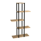 Raft dyshemeje Ploko pakoworld melaminë lisi-metal i zi 60x24.7x111cm
