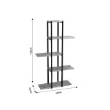 Raft dyshemeje Ploko pakoworld melaminë lisi-metal i zi 60x24.7x111cm