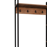 Mobilje hyrjeje Thoj pakoworld melaminë lisi-metal i zi 120x34x180cm