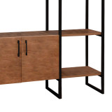 Mobilje hyrjeje Thoj pakoworld melaminë lisi-metal i zi 120x34x180cm