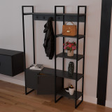 Mobilje hyrjeje Thoj pakoworld melamine antracit-metal i zi 120x34x180cm