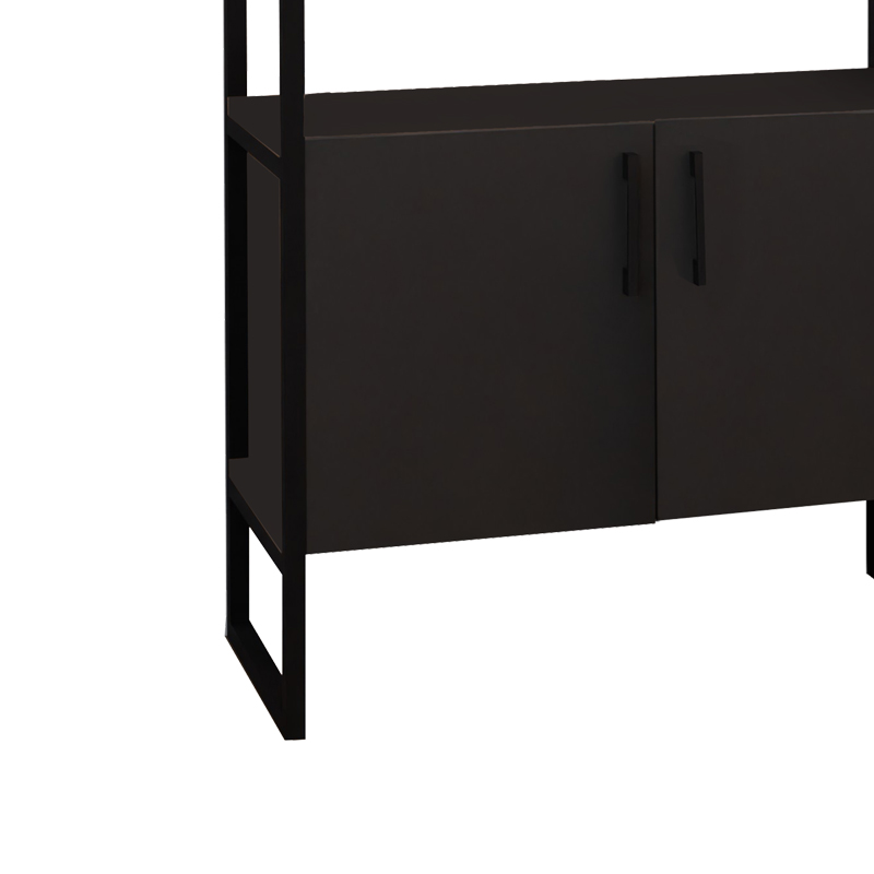 Mobilje hyrjeje Thoj pakoworld melamine antracit-metal i zi 120x34x180cm
