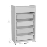 Dollap me kosha Toily pakoworld melaminë e bardhë 45x30x75cm