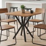 Tavolinë Prestone pakoworld melaminë lisi-metal i zi 70x70x75cm