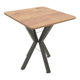 Tavolinë Prestone pakoworld melaminë lisi-metal i zi 70x70x75cm