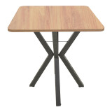 Tavolinë Prestone pakoworld melaminë lisi-metal i zi 70x70x75cm