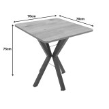 Tavolinë Prestone pakoworld melaminë lisi-metal i zi 70x70x75cm