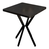 Tavolinë Prestone pakoworld mermer i zi melamine-metal i zi 70x70x75cm