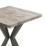 Tavolinë Prestone pakoworld mermer i bardhë melamine-metal i zi 70x70x75cm