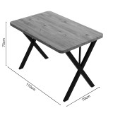 Tavolinë Zeryin pakoworld melaminë lisi-metal i zi 110x70x75cm