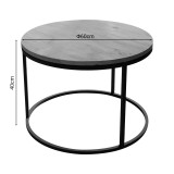 Tavolinë kafeje Drion pakoworld melaminë lisi-metal i zi D60x42cm