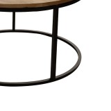 Tavolinë kafeje Drion pakoworld melaminë lisi-metal i zi D60x42cm