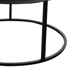 Tavolinë kafeje Drion pakoworld melaminë mermeri i zi-metal i zi D60x42cm
