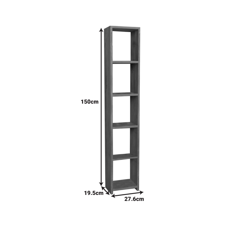 Bibliotekë Barzine pakoworld melamine në nuancë natyrale 27.6x19.5x150cm