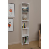 Bibliotekë melamine Barzine pakoworld në nuancë të bardhë 27.6x19.5x150cm