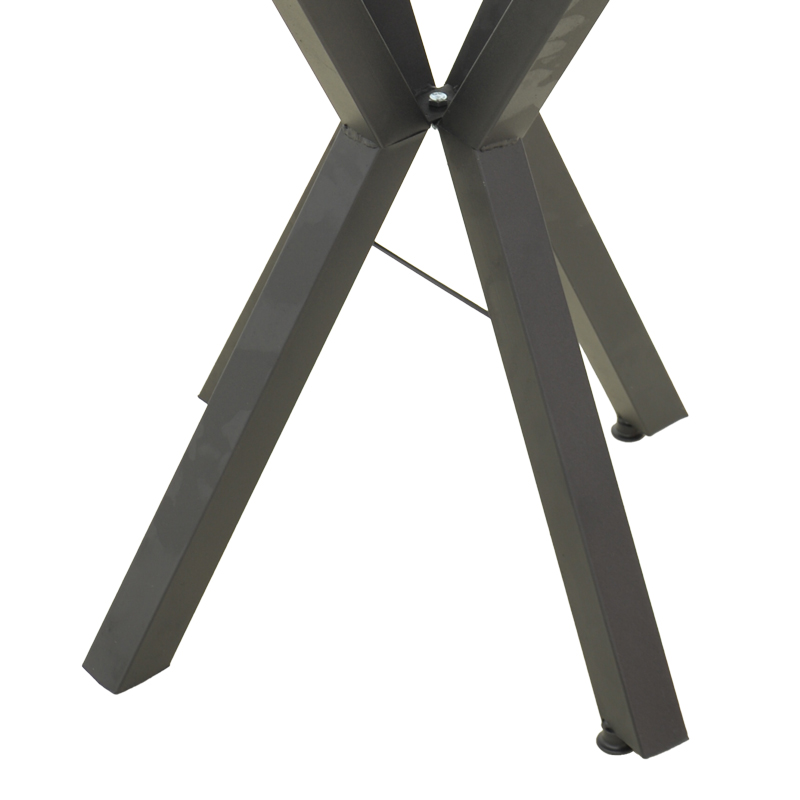 Prestone pakoworld tavolinë melamine në nuancë të bardhë dhe këmbë metalike të zezë 70x70x75cm
