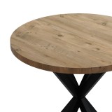 Tavolinë Kalipso pakoworld melamine në nuancë natyrale dhe këmbë metalike të zezë D70x75cm