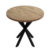 Tavolinë Kalipso pakoworld melamine në nuancë natyrale dhe këmbë metalike të zezë D70x75cm