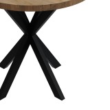 Tavolinë Kalipso pakoworld melamine në nuancë natyrale dhe këmbë metalike të zezë D70x75cm