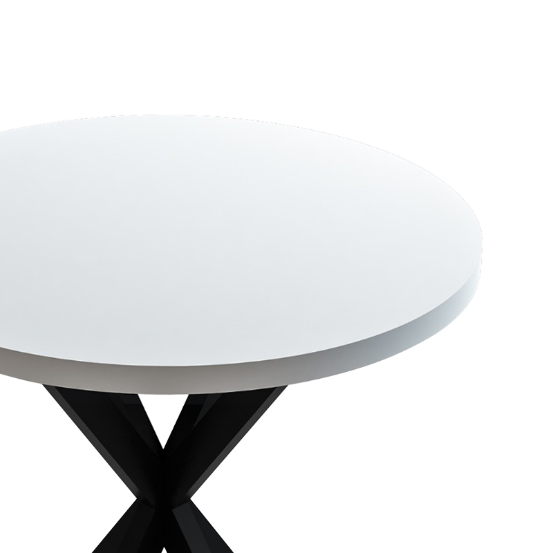 Kalipso pakoworld tavolinë melaminë në nuancë të bardhë dhe këmbë metalike të zezë D70x75cm
