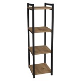 Raft dyshemeje Harvey pakoworld metal i zi dhe melamine në nuancë natyrale 33x28x100cm