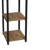 Raft dyshemeje Harvey pakoworld metal i zi dhe melamine në nuancë natyrale 33x28x100cm