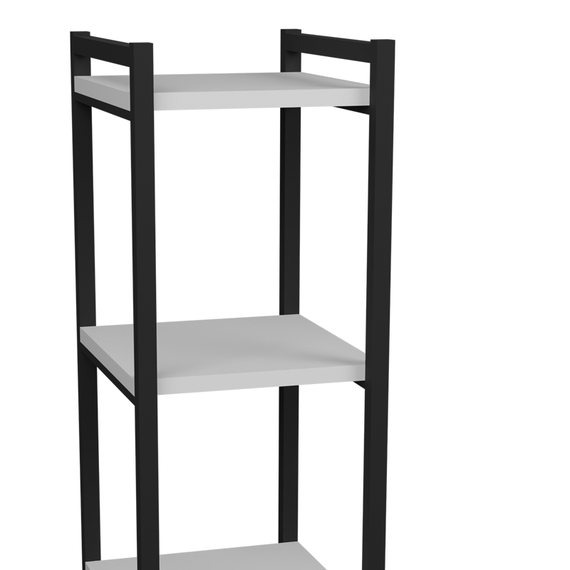 Raft dyshemeje Harvey pakoworld metal i zi dhe melaminë e bardhë 33x28x100cm