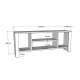 Komodinë TV Seref pakoworld në ngjyrë të bardhë 120x30x47cm