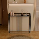 Tavolinë konsol Convida pakoworld antracit me kornizë metalike të zezë 100x25x90cm