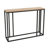 Tavolinë konsol Cansbia pakoworld OAK me metal të zi 100x25x75cm