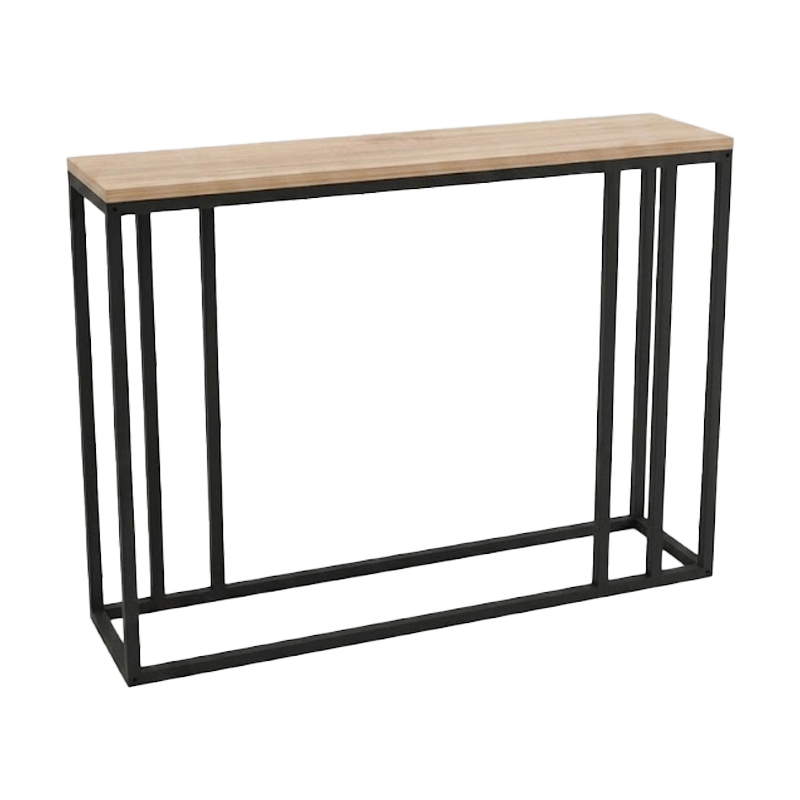 Tavolinë konsol Cansbia pakoworld OAK me metal të zi 100x25x75cm