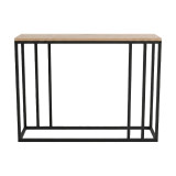 Tavolinë konsol Cansbia pakoworld OAK me metal të zi 100x25x75cm