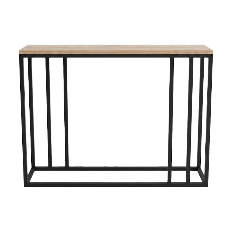 Tavolinë konsol Cansbia pakoworld OAK me metal të zi 100x25x75cm