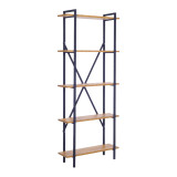 Bibliotekë Derena pakoworld OAK me metal të zi 60x29x160cm