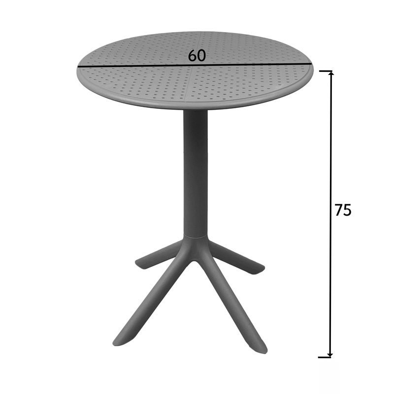 Tavolinë e perforuar Merkon pakoworld antracit PP D60x75cm
