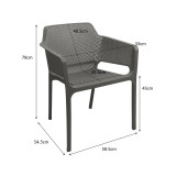 Fotel Oviez pakoworld pp në nuancë antraciti 59x58x79cm