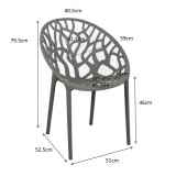 Fotel Daren pakoworld pp në nuancë antracit 59x60x79.5cm