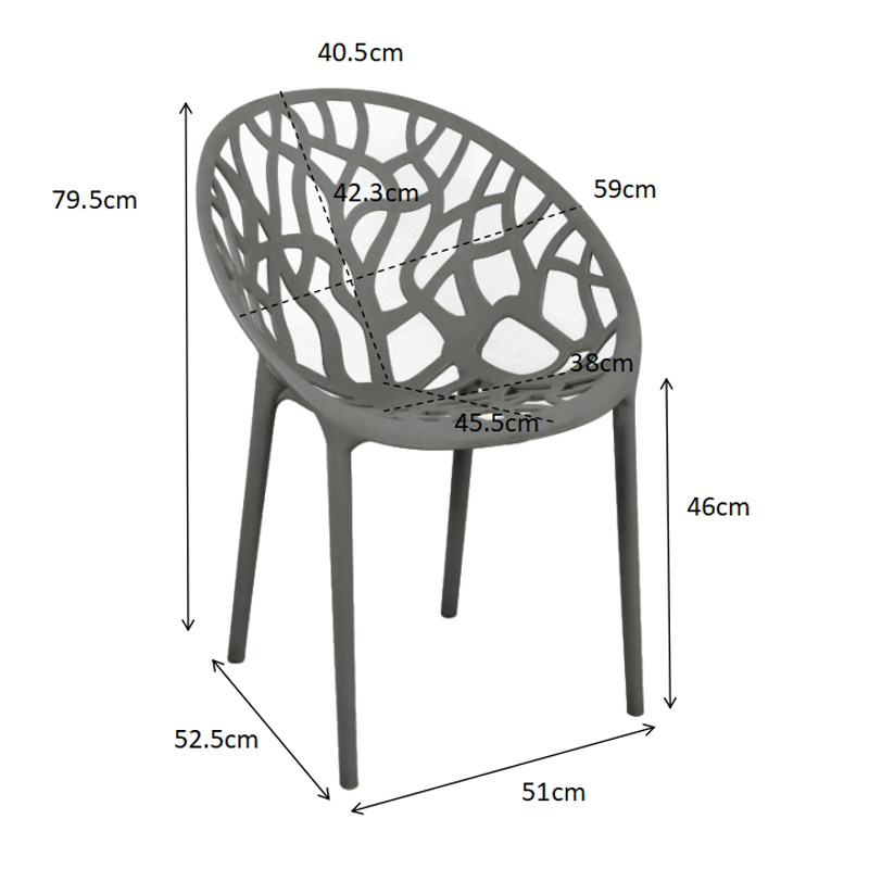 Fotel Daren pakoworld pp në nuancë antracit 59x60x79.5cm