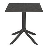 Tavolinë Groovy pakoworld pp e perforuar antracit 60x60x76cm