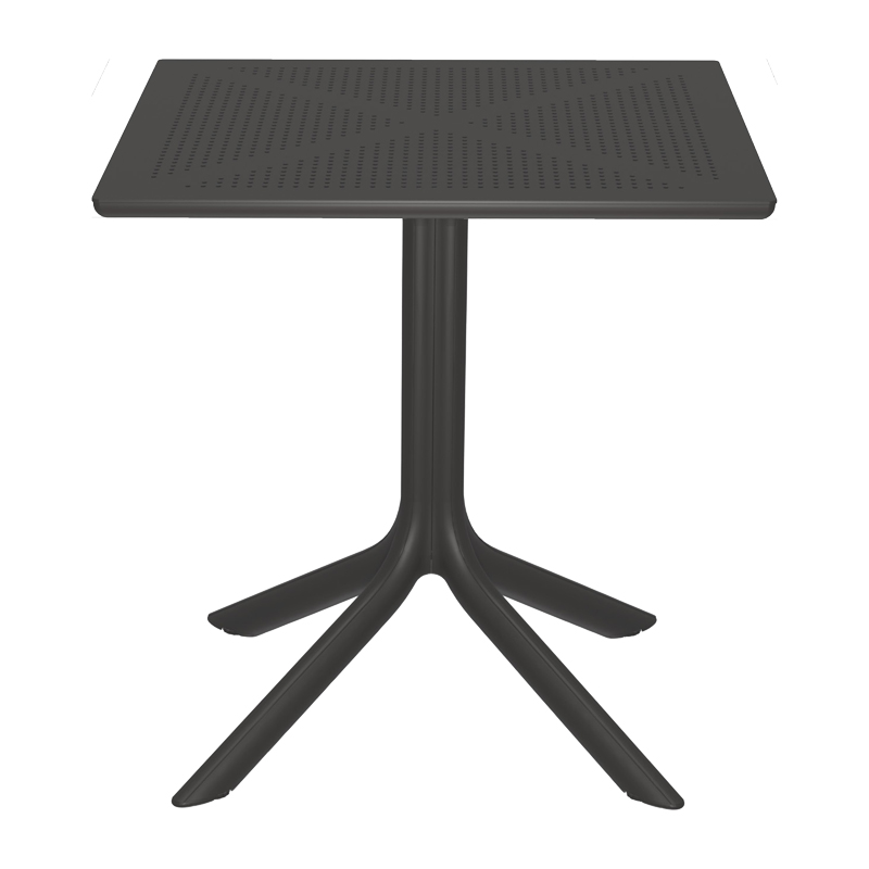 Tavolinë Groovy pakoworld pp e perforuar antracit 60x60x76cm