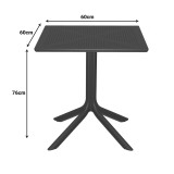 Tavolinë Groovy pakoworld pp e perforuar jeshile e errët 60x60x76cm