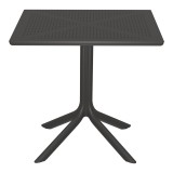 Tavolinë Groovy pakoworld pp e perforuar antracit 80x80x74cm