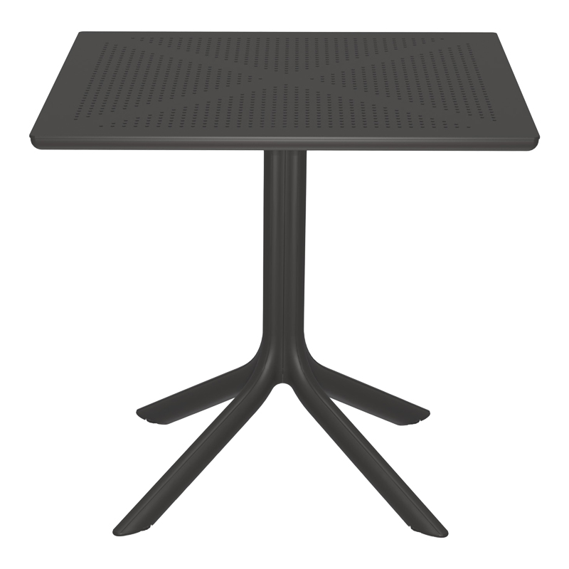 Tavolinë Groovy pakoworld pp e perforuar antracit 80x80x74cm