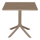 Tavolinë Groovy pakoworld pp e perforuar kapuçino 80x80x74cm