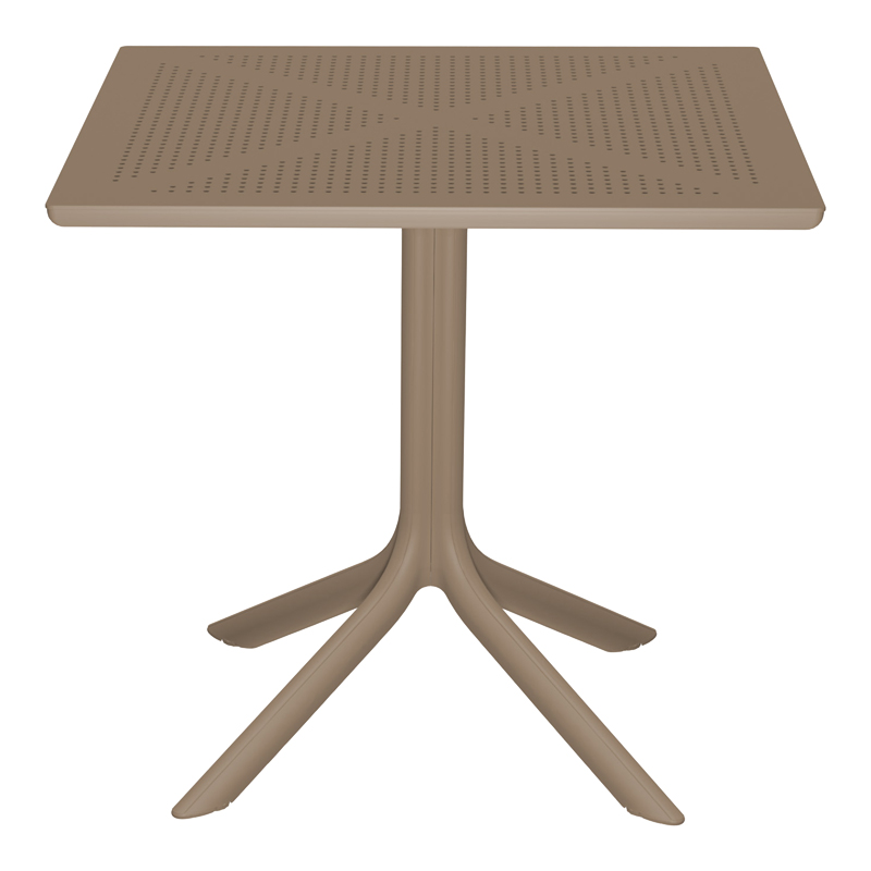 Tavolinë Groovy pakoworld pp e perforuar kapuçino 80x80x74cm