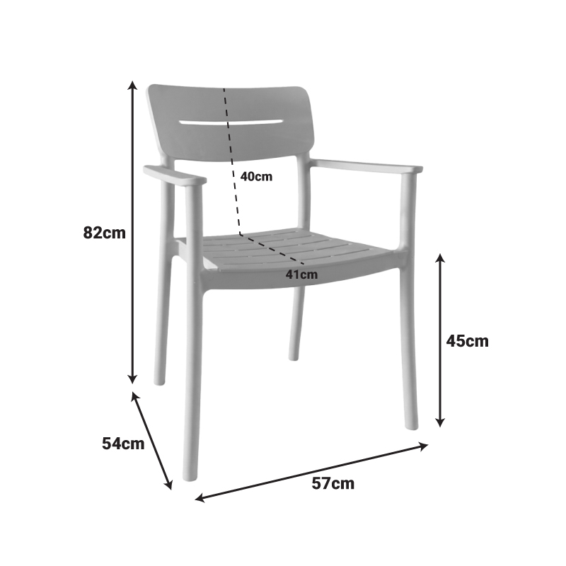 Karrige Pilma pakoworld antracit PP 57x54x82cm