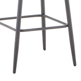 Stol bari Vivian pakoworld kadife bezhë-këmbë metal i zi 57x50x100cm