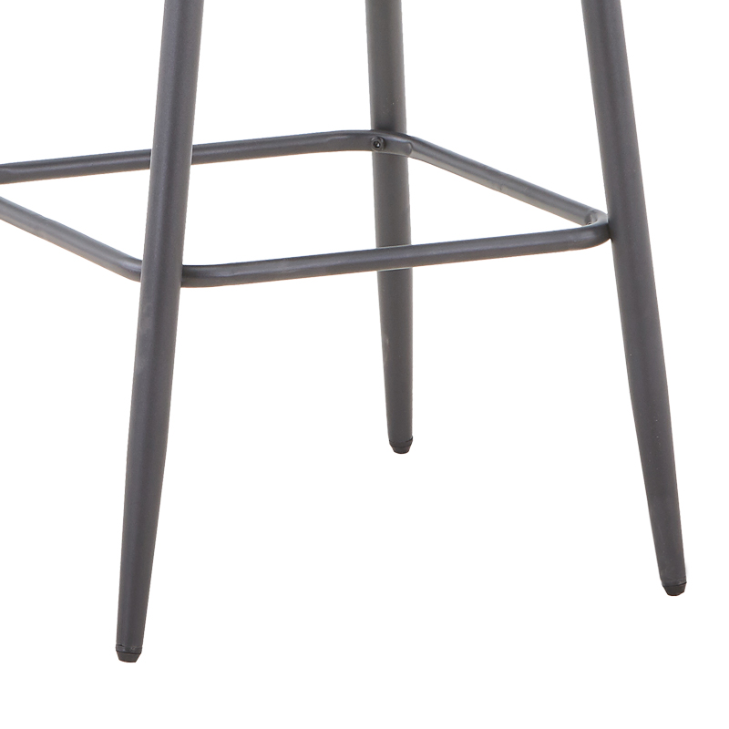 Stol bari Vivian pakoworld kadife bezhë-këmbë metal i zi 57x50x100cm
