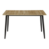Tavolinë Loza pakoworld sonoma MDF me këmbë metalike të zeza 120x70x73cm